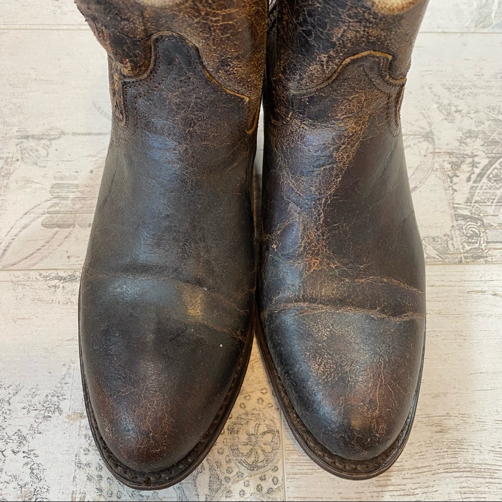 Frye Billy Distressed Crackle Leather Western Boot - Picture 3 of 16